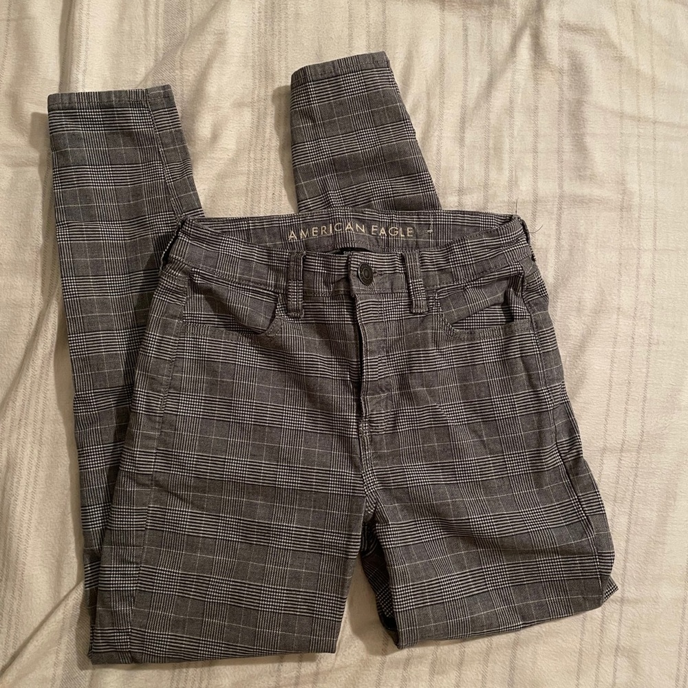 AE Plaid High Rise Jeggings